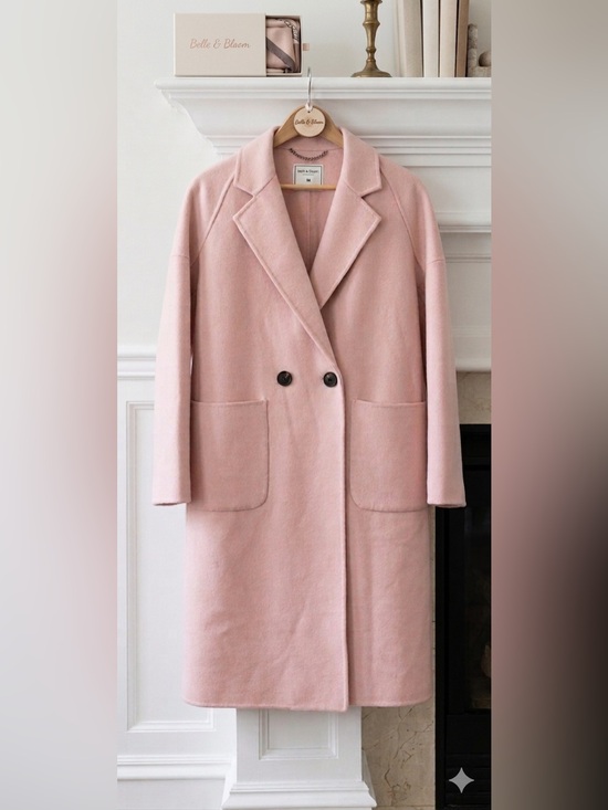 Belle & Bloom Jackets & Blazers - Belle & Bloom I’m Yours Blush Pink Wool Blend Coat Size M
